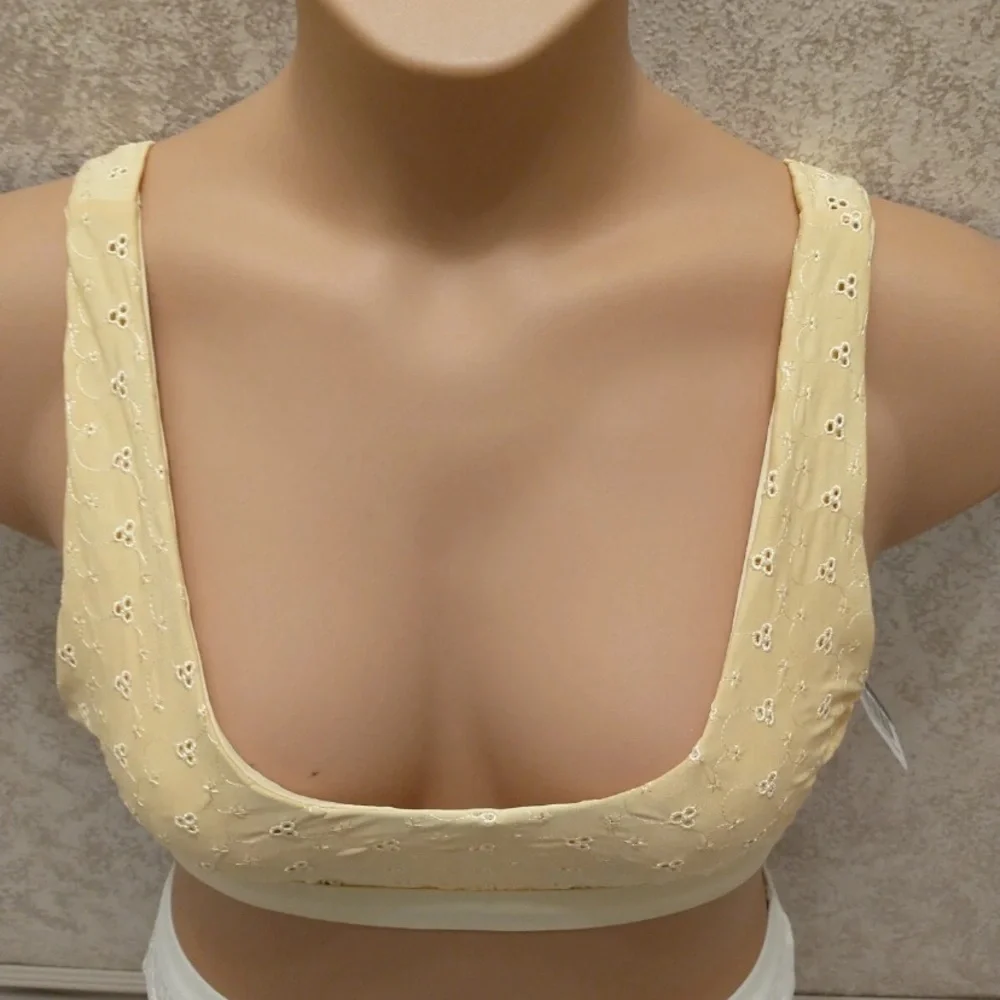 Dippin' Daisy's Yellow and White Embroidered Eyelet Bikini